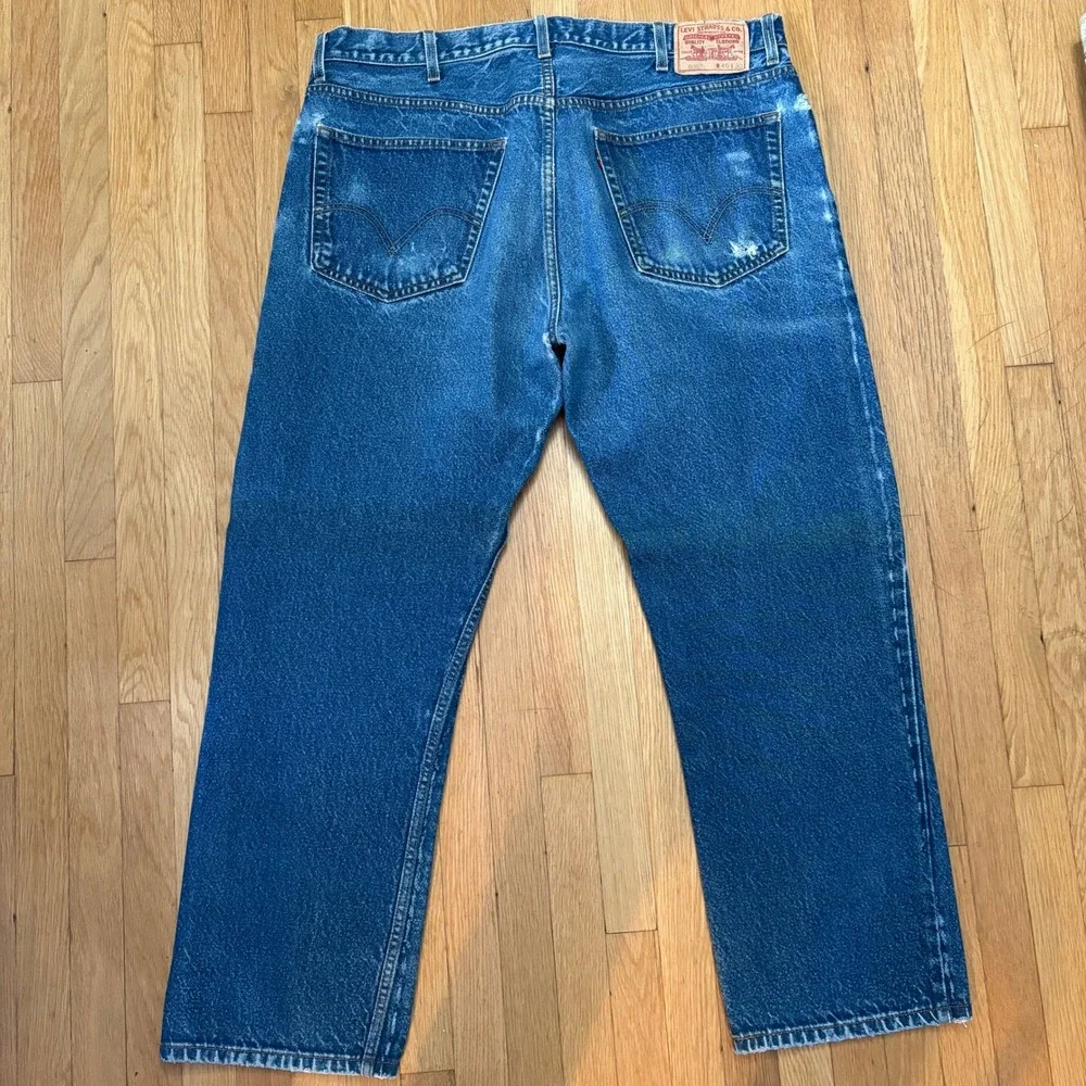 Y2K Levis 505 Regular Fit Jeans Mens‎ 40x30 Medium Wash Straight Leg 005050216